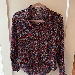 Express Black Button Down Shirt with Notched Collar